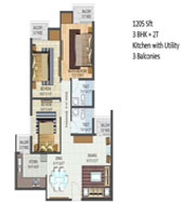 3bhk + 2t 1205